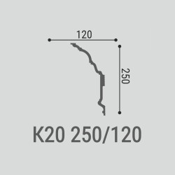 Потолочный плинтус под покраску Bello Deco К20 2000×120×250