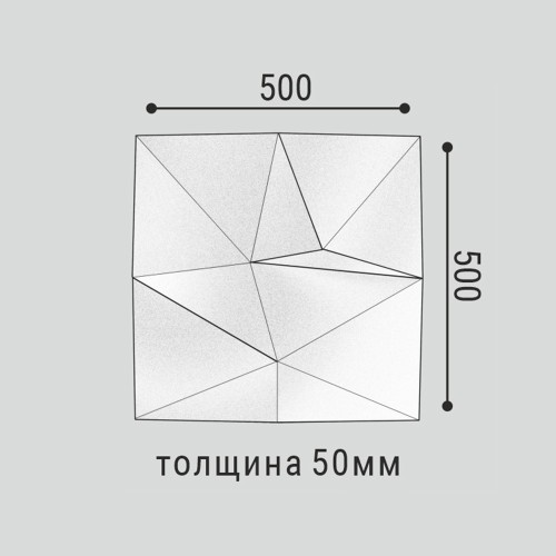 Стеновая панель 3D под покраску Bello Deco СП 16 500×500×50