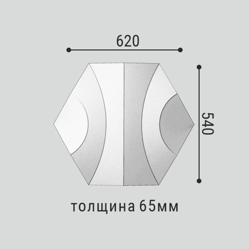 Стеновая панель 3D под покраску Bello Deco СП 18 620×540×65