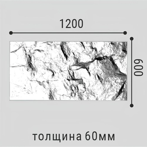 Стеновая панель 3D под покраску Bello Deco С001-1 PU 1200×600×60