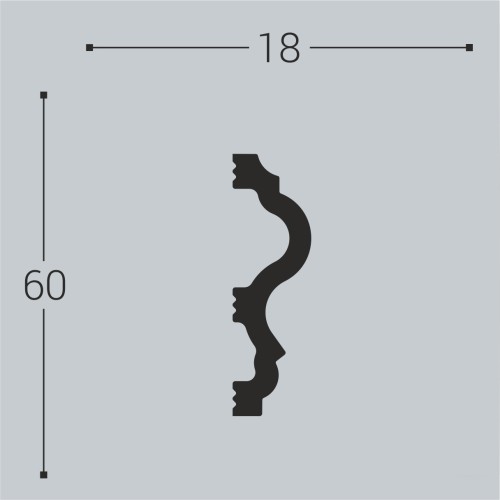 Молдинг под покраску Bello Deco М6 2000×60×18