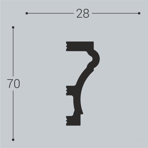 Молдинг под покраску Bello Deco М7 2000×70×28