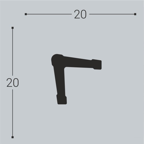 Молдинг угловой под покраску Bello Deco У1 2000×20×20