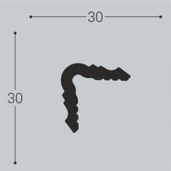 Молдинг угловой под покраску Bello Deco У2 2000×30×30