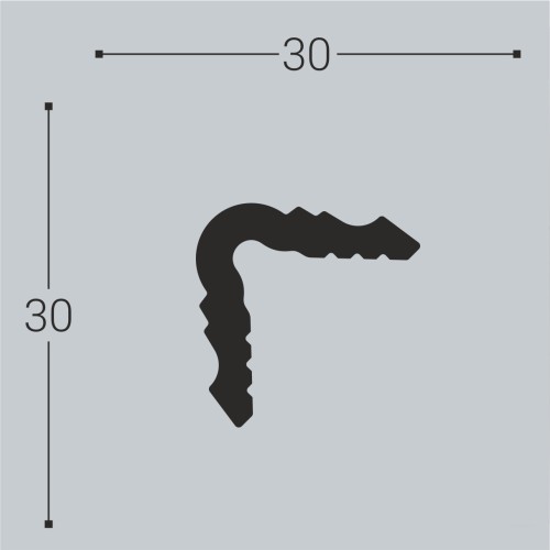 Молдинг угловой под покраску Bello Deco У2 2000×30×30