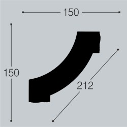 Угловой элемент к молдингу под покраску Bello Deco М10У1 150×150×17