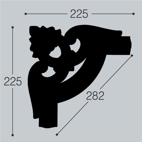 Угловой элемент к молдингу под покраску Bello Deco М12У2 225×225×20 Угловой элемент к молдингу под покраску Bello Deco М12У2 225×225×20