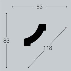 Угловой элемент к молдингу под покраску Bello Deco М14У1 83×83×12