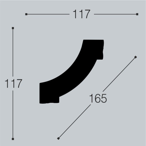 Угловой элемент к молдингу под покраску Bello Deco М15У1 117×117×20