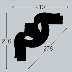 Угловой элемент к молдингу под покраску Bello Deco М15У2 210×210×20