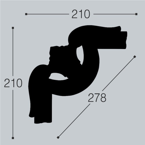 Угловой элемент к молдингу под покраску Bello Deco М15У2 210×210×20