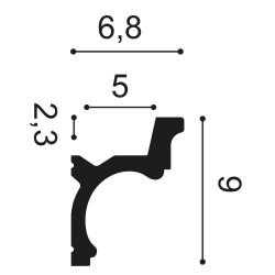 Потолочный плинтус под покраску Orac Decor C328 с подсветкой 2000×68×90