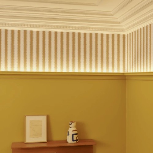 Потолочный плинтус под покраску Orac Decor C328 с подсветкой 2000×68×90