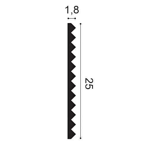 Стеновая панель под покраску Orac Decor Zigzag W108-2600 2600×250×18