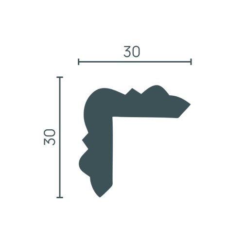 Молдинг угловой под покраску Decor-Dizayn DD06 2000×30×30