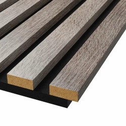 МДФ стеновая панель акустическая Cosca Decor Сканди Дуб Дымчатый черный войлок 2750×600×19