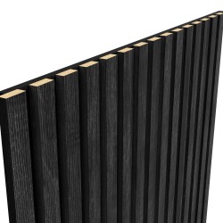 МДФ стеновая панель акустическая Cosca Decor Сканди Дуб Графит черный войлок 2750×600×19