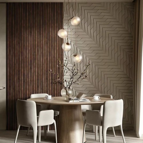 МДФ стеновая панель акустическая Cosca Decor Сканди Дуб Барон Темный черный войлок 1200×600×19