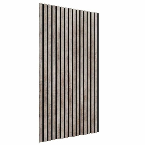 МДФ стеновая панель акустическая Cosca Decor Сканди Дуб Дымчатый черный войлок 1200×600×19