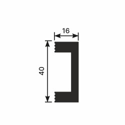 Рейка декоративная под покраску Cosca Decor RX011 2000×40×16