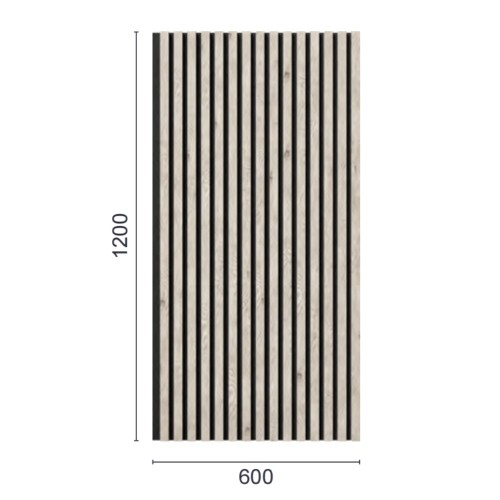 МДФ стеновая панель акустическая Cosca Decor Сканди Ясень Кристалл черный войлок 1200×600×19
