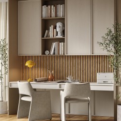 МДФ стеновая панель акустическая Cosca Decor Сканди Дуб Медный черный войлок 1200×600×19