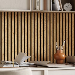 МДФ стеновая панель акустическая Cosca Decor Сканди Дуб Медный черный войлок 1200×600×19