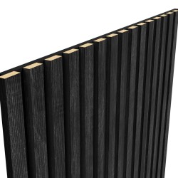 МДФ стеновая панель акустическая Cosca Decor Сканди Дуб Графит черный войлок 1200×600×19