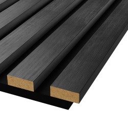 МДФ стеновая панель акустическая Cosca Decor Сканди Дуб Графит черный войлок 1200×600×19