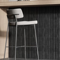 МДФ стеновая панель акустическая Cosca Decor Сканди Дуб Графит черный войлок 1200×600×19