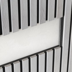 МДФ стеновая панель акустическая Cosca Decor Сканди Дуб Старинный Светло-серый черный войлок 1200×600×19