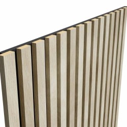 МДФ стеновая панель акустическая Cosca Decor Сканди Ясень Кристалл черный войлок 1200×600×19