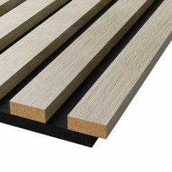 МДФ стеновая панель акустическая Cosca Decor Сканди Ясень Кристалл черный войлок 1200×600×19