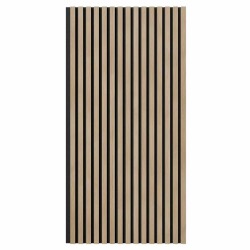 МДФ стеновая панель акустическая Cosca Decor Сканди Ясень Тирамису черный войлок 1200×600×19