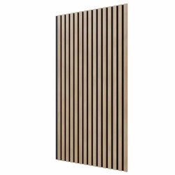 МДФ стеновая панель акустическая Cosca Decor Сканди Ясень Тирамису черный войлок 1200×600×19