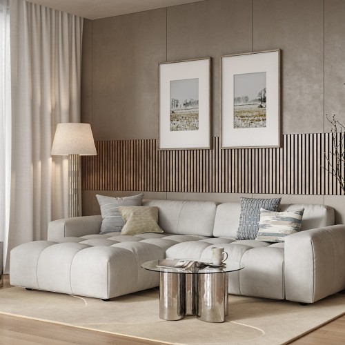 МДФ стеновая панель акустическая Cosca Decor Сканди Ясень Тирамису черный войлок 1200×600×19