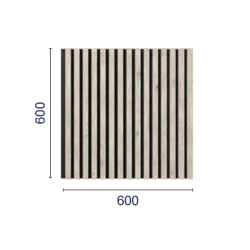 МДФ стеновая панель акустическая Cosca Decor Сканди Ясень Кристалл черный войлок 600×600×19