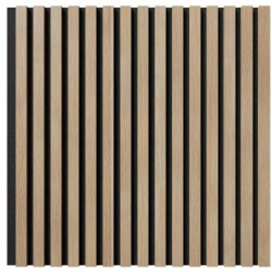 МДФ стеновая панель акустическая Cosca Decor Сканди Ясень Тирамису черный войлок 600×600×19