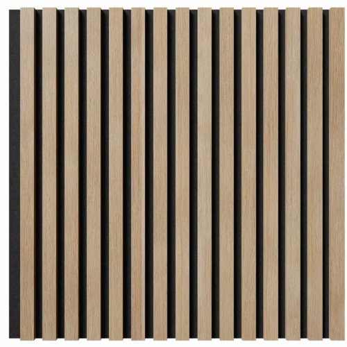 МДФ стеновая панель акустическая Cosca Decor Сканди Ясень Тирамису черный войлок 600×600×19