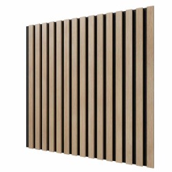 МДФ стеновая панель акустическая Cosca Decor Сканди Ясень Тирамису черный войлок 600×600×19