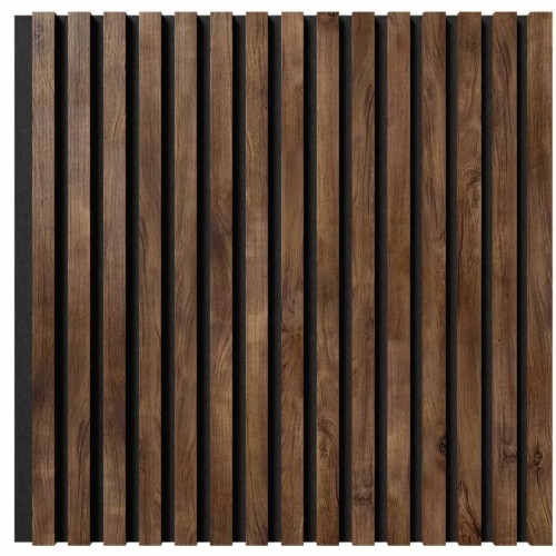 МДФ стеновая панель акустическая Cosca Decor Сканди Дуб Старинный Натуральный черный войлок 600×600×19