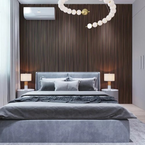 МДФ стеновая панель акустическая Cosca Decor Сканди Дуб Старинный Натуральный черный войлок 600×600×19