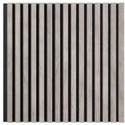 МДФ стеновая панель акустическая Cosca Decor Сканди Дуб Старинный Светло-серый черный войлок 600×600×19