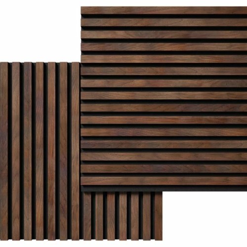 МДФ стеновая панель акустическая Cosca Decor Сканди Дуб Барон Темный черный войлок 600×600×19