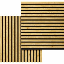 МДФ стеновая панель акустическая Cosca Decor Сканди Дуб Медный черный войлок 600×600×19