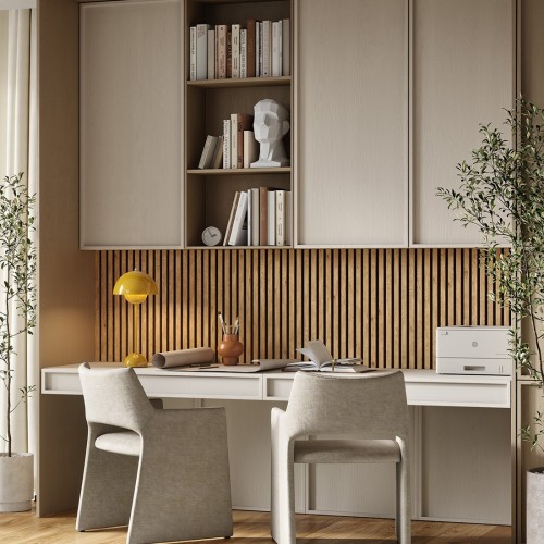 МДФ стеновая панель акустическая Cosca Decor Сканди Дуб Медный черный войлок 600×600×19