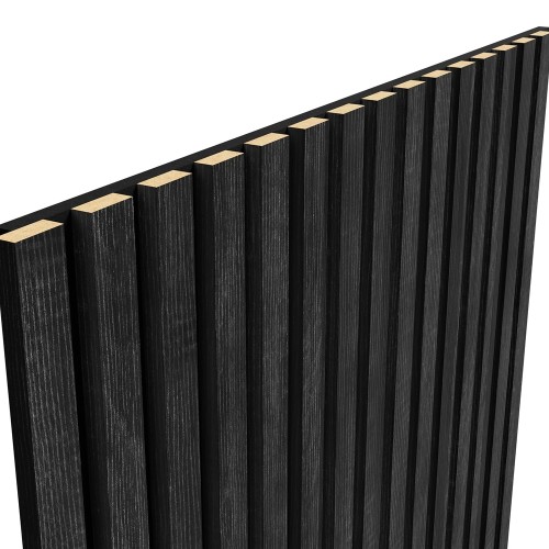 МДФ стеновая панель акустическая Cosca Decor Сканди Дуб Графит черный войлок 600×600×19