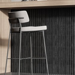 МДФ стеновая панель акустическая Cosca Decor Сканди Дуб Графит черный войлок 600×600×19