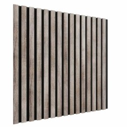 МДФ стеновая панель акустическая Cosca Decor Сканди Дуб Дымчатый черный войлок 600×600×19