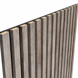 МДФ стеновая панель акустическая Cosca Decor Сканди Дуб Дымчатый черный войлок 600×600×19